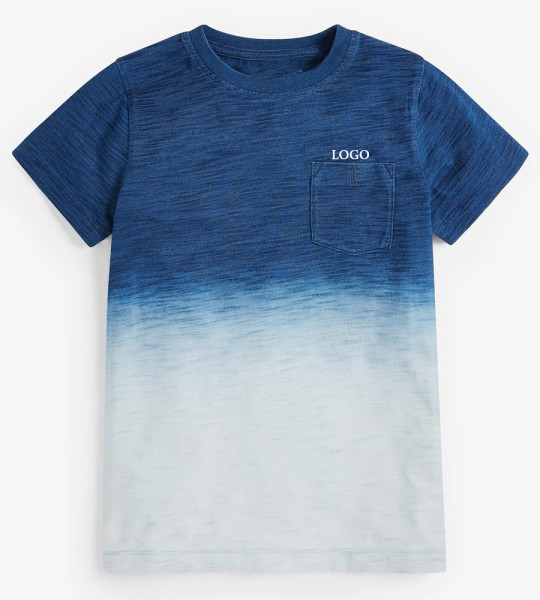 Boys Blue Dip Dye Short Sleeve T-Shirt