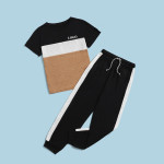 Boys Color Block Tee &amp; Tracksuit Set