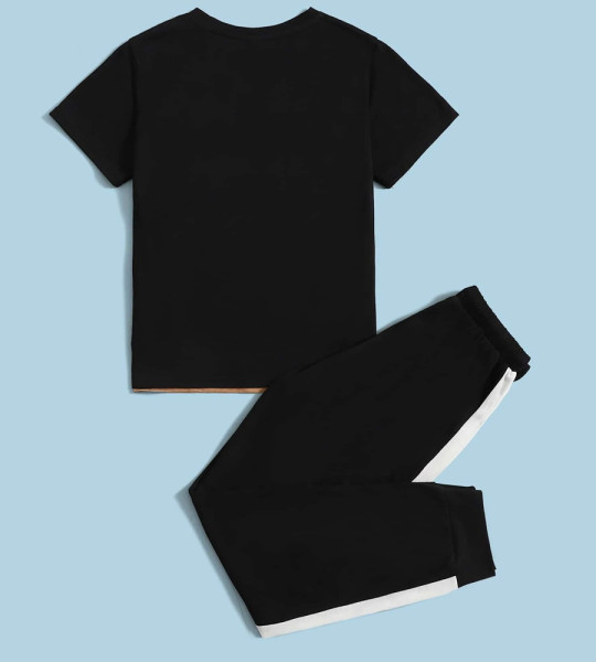 Boys Color Block Tee &amp; Tracksuit Set