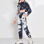 Girls Drop Shoulder Tie Dye Pullover &amp; Joggers Set