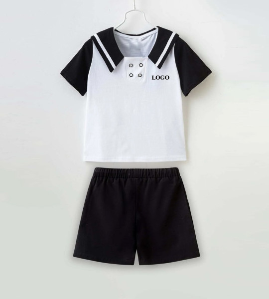 Girls Color block Shorts Set