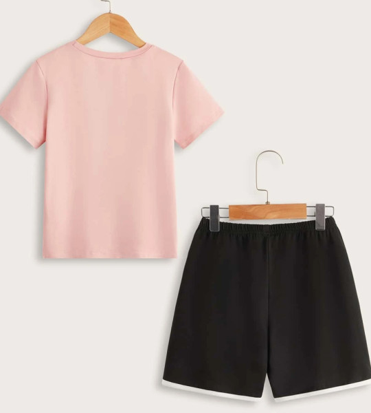 Girls Tee &amp; Tie Front Shorts