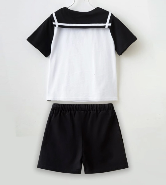 Girls Color block Shorts Set