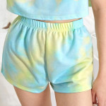 Girls Drop Shoulder Tie Dye Crop Top &amp; Shorts Set