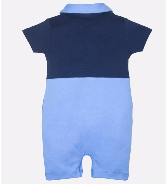 Boys Blue Pure Cotton Rompers