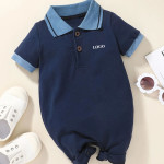 Baby Boy Contrast Polo Neck Romper