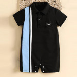 Baby Patched Polo Neck Romper