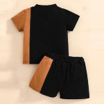 Baby Color Block Patched Pocket Tee &amp; Short Set