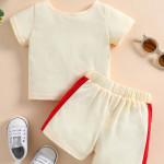 Baby Color Block Tee With Contrast Side seam Shorts