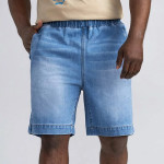 Men Elastic Waist Bermuda Denim Shorts