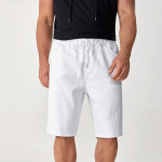 Men Drawstring Waist Denim Shorts