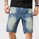 Men Ripped Denim Shorts