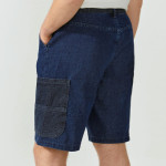 Men Pocket Patched Denim Shorts