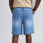 Men Elastic Waist Bermuda Denim Shorts