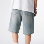 Men Slant Pocket Denim Bermuda Shorts