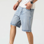 Men Slant Pocket Denim Shorts