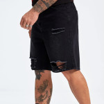 Men Ripped Straight Leg Denim Shorts