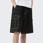 Men Slant Pocket Bermuda Denim Shorts