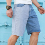 Men Two Tone Bermuda Denim Shorts