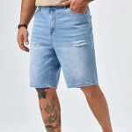 Men Ripped Denim Shorts