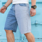 Men Two Tone Bermuda Denim Shorts