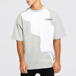 Men Oversized Man Curved Spliced T-shirt