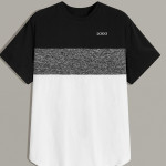 Men Marled Panel Color-Block Tee