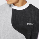 Oversized Man Spliced Extended Neck T-shirt