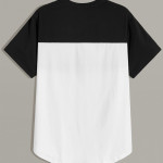 Men Marled Panel Color-Block Tee