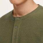 Men Henley Collar Long-Sleeved T-Shirt