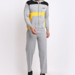 Men Grey &amp; Black Solid Tracksuit