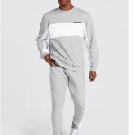 Man Color Block Sweater Tracksuit