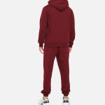 Men Maroon Solid Cotton Tracksuit