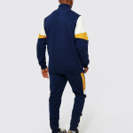 Men Color Block Funnel Neck Tracksuit