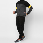 Men Grey &amp; Black Color Blocked Track Suit