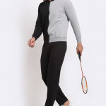 Men Black &amp; Grey Color Blocked Tracksuit