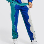 Men Oversized Curved Spliced Sweater Tracksuit