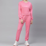 Women Pink Solid Tracksuit