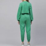 Women Green Solid Tracksuit