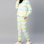 Women White &amp; Yellow Dyed Tracksuit