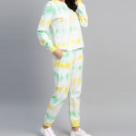 Women White &amp; Yellow Dyed Tracksuit