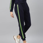 Women Navy Blue Cotton Stylish Tracksuits