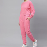 Women Pink Solid Tracksuit